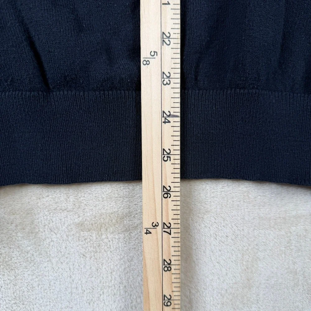 LL Bean Mens L‎ Navy Blue Cotton Cashmere V-Neck Sweater Classic Quiet Luxury